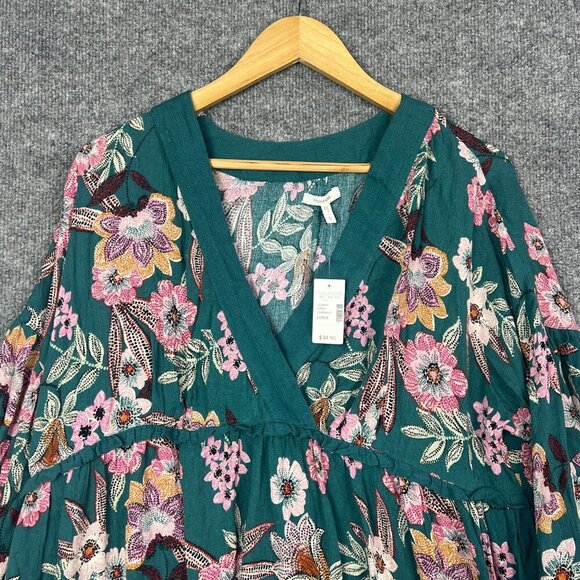 NWT Maurices Women Top Large Wrap Ruffles Bell Sleeve Floral Bell Sleeve Blouse - Picture 4 of 9